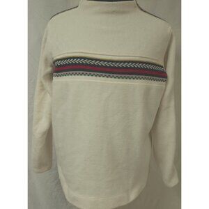 Catalina Womens XL 15/18 White Aztec Geometric Fleece Pullover Sweater Jacket